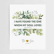 The Verse Prints Personalized Wedding Gift by The Verse - Song of Solomon 3:4