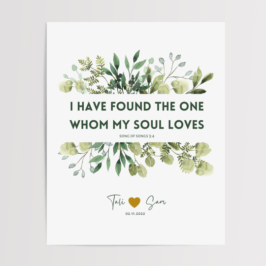 Personalized Wedding Gift Print - Song of Solomon 3:4