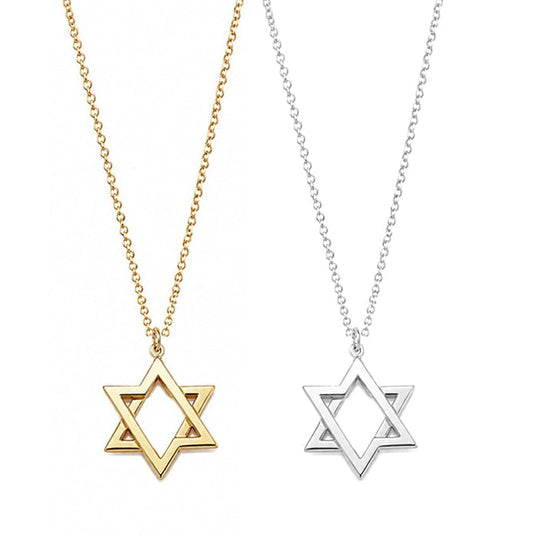 Or Movable Star of David Necklace by Miriam Merenfeld - (Sterling Silver or Gold-Plated)