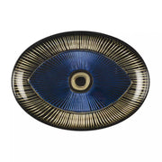 Aulica Serving Pieces Evil Eye Oval Dish - Dark Blue