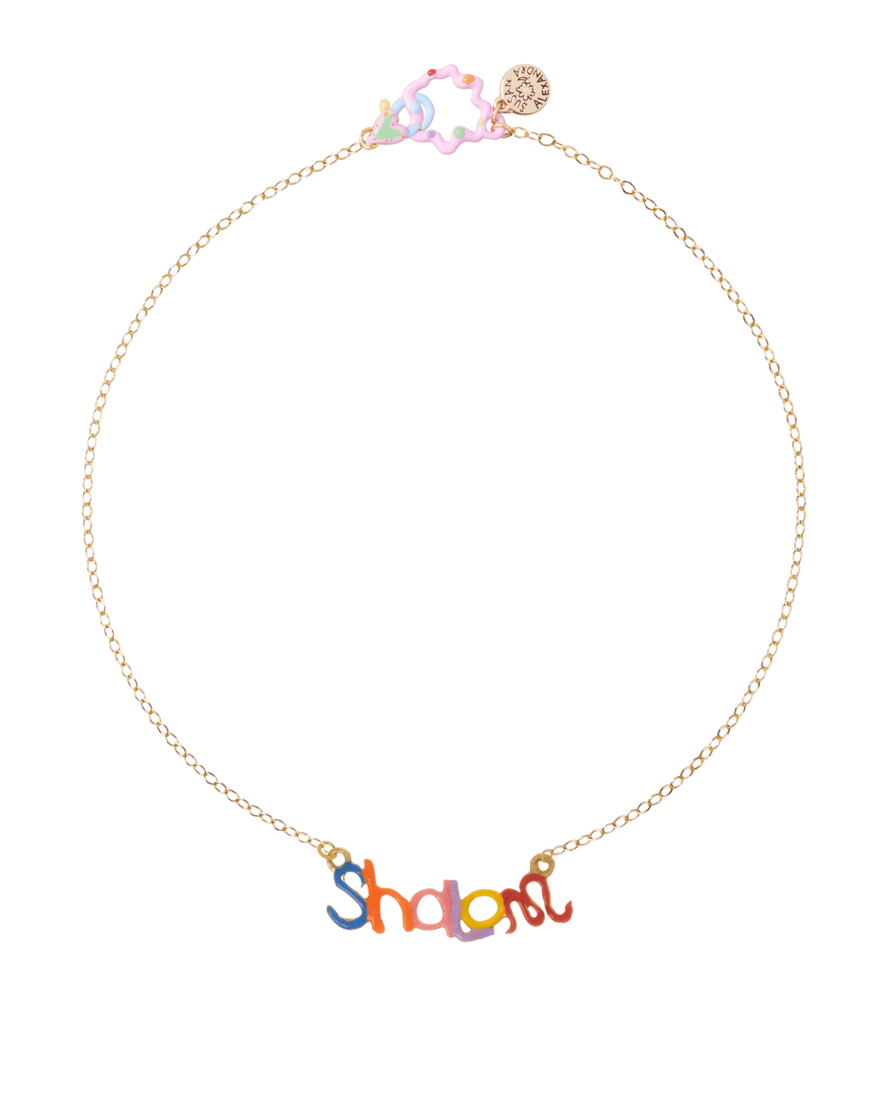 Susan Alexandra - Rainbow Shalom Necklace by Susan Alexandra - Bronze - ModernTribe