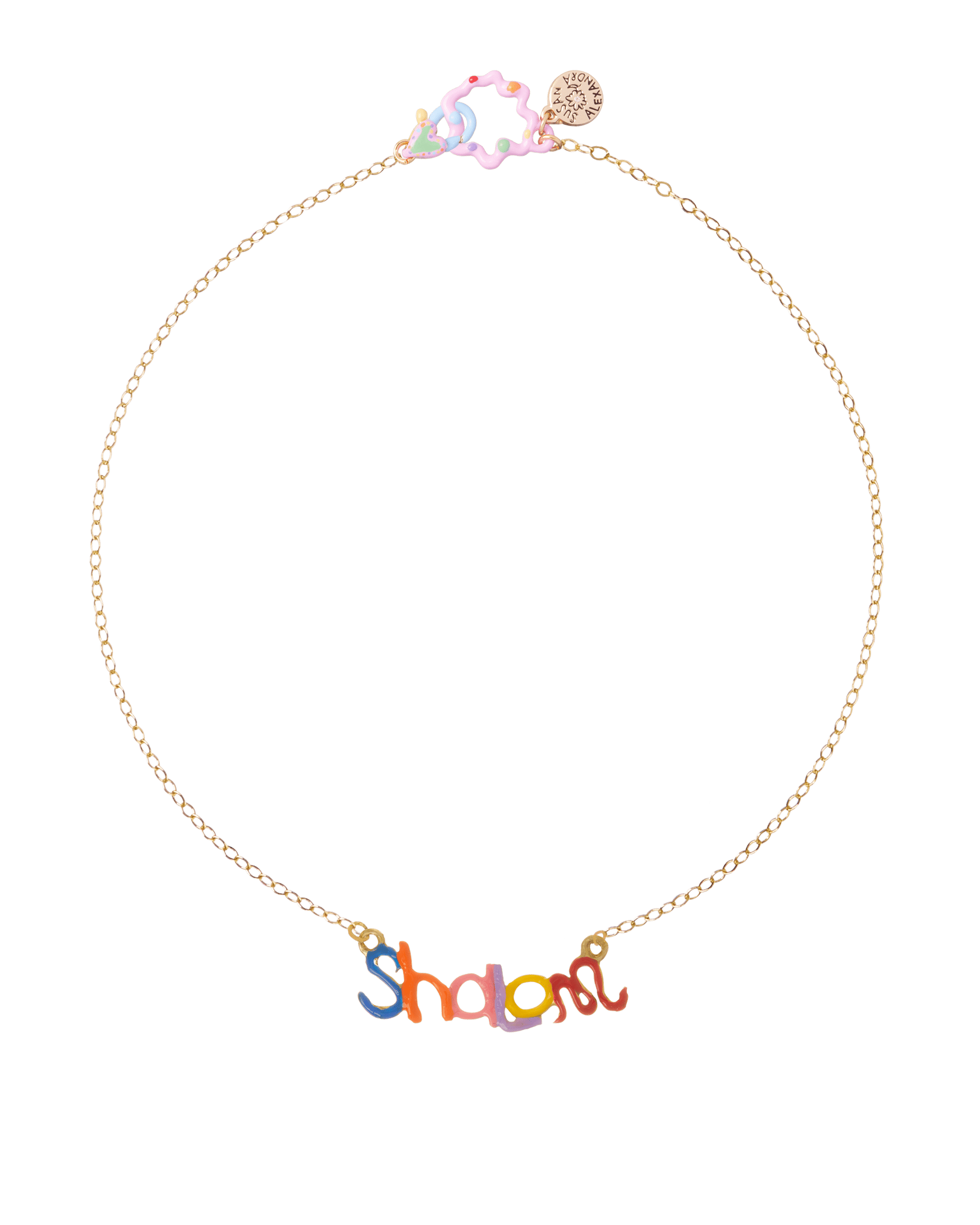 Susan Alexandra Necklaces Rainbow / Bronze/18" Rainbow Shalom Necklace by Susan Alexandra - Bronze