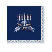 Harlow & Grey Napkins Modern Hanukkah Menorah Cocktail Napkins - Set of 20