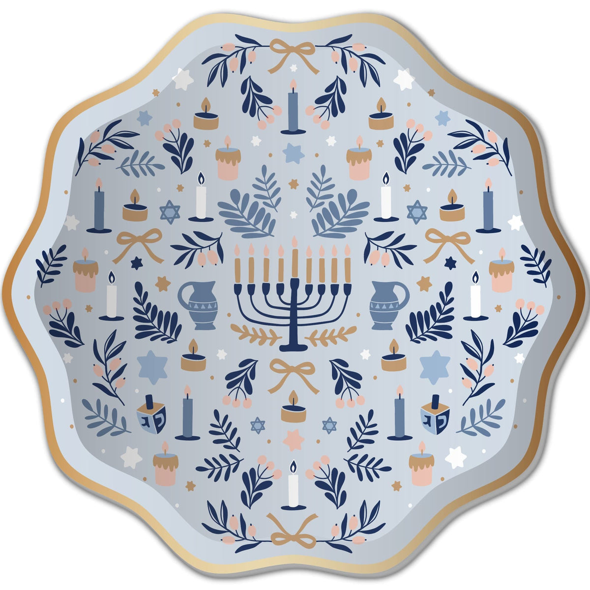 Harlow & Grey Dining Plates Modern Hanukkah Small Paper Plates - Set of 8