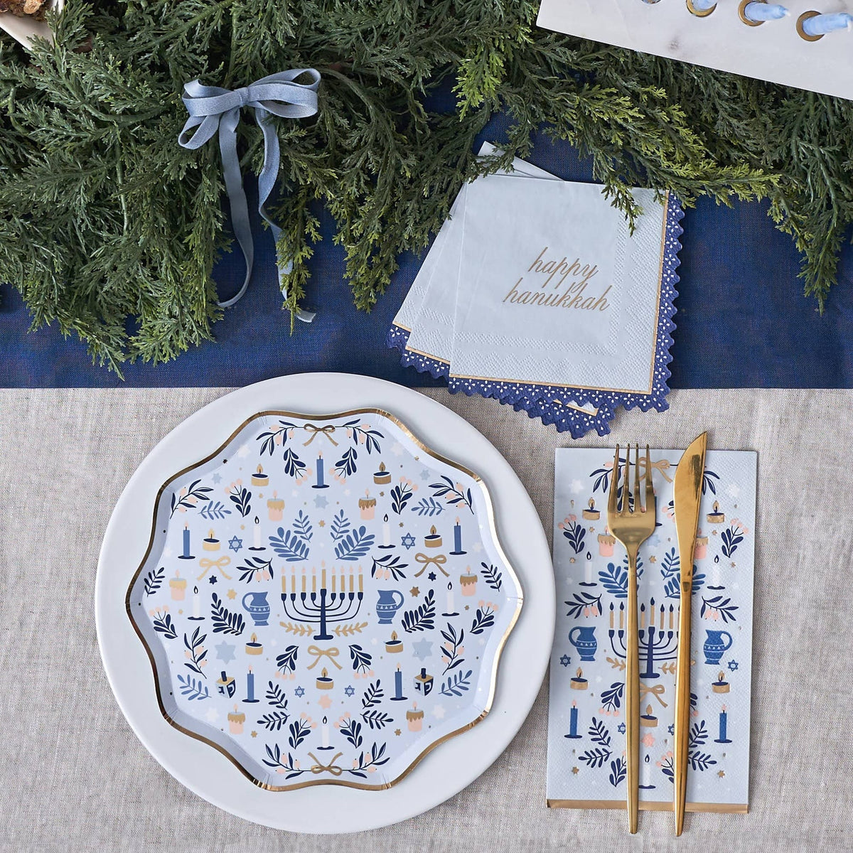 Modern Hanukkah Dinner Napkins by Harlow & Grey - Set of 20