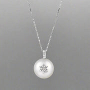 Alef Bet Necklaces Pearl and Diamond Star of David Necklace