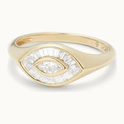 Les Petit Jewels Rings Petit Marquise Evil Eye Ring - 14k Gold