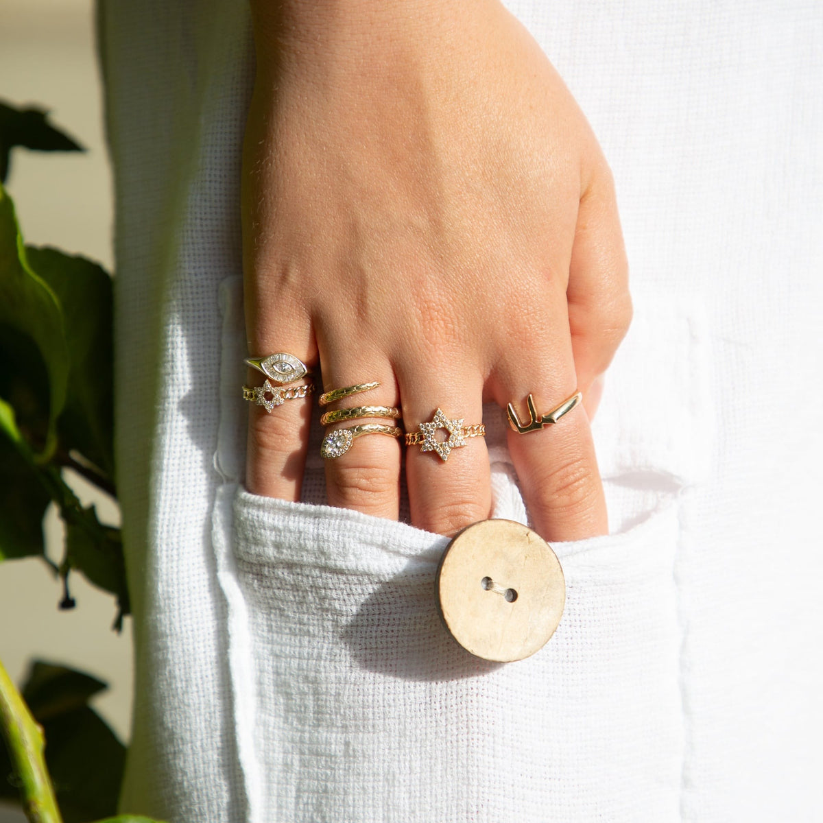 Les Petit Jewels Rings Petit Marquise Evil Eye Ring - 14k Gold