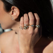 Les Petit Jewels Rings Petit Marquise Evil Eye Ring - 14k Gold