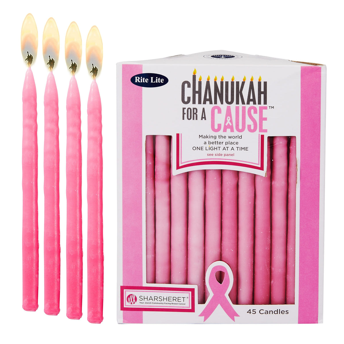Rite Lite Hanukkah Candles Hanukkah Candles for a Cause - Breast and Ovarian Cancer