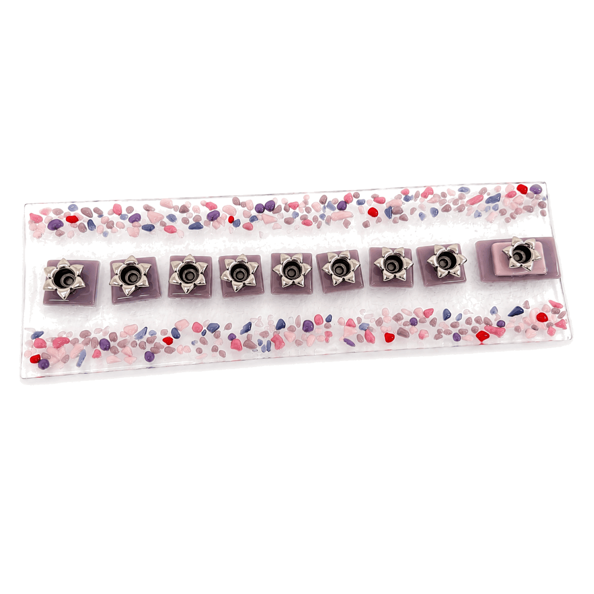 Shevi B Glass Creations - Fused Glass Menorah - Pink - ModernTribe