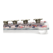 Shevi B Glass Creations - Fused Glass Menorah - Pink - ModernTribe