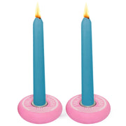 Chai Modern Candleholders Copy of Shabbat Shalom Candy Candleholders - Pink and Silver