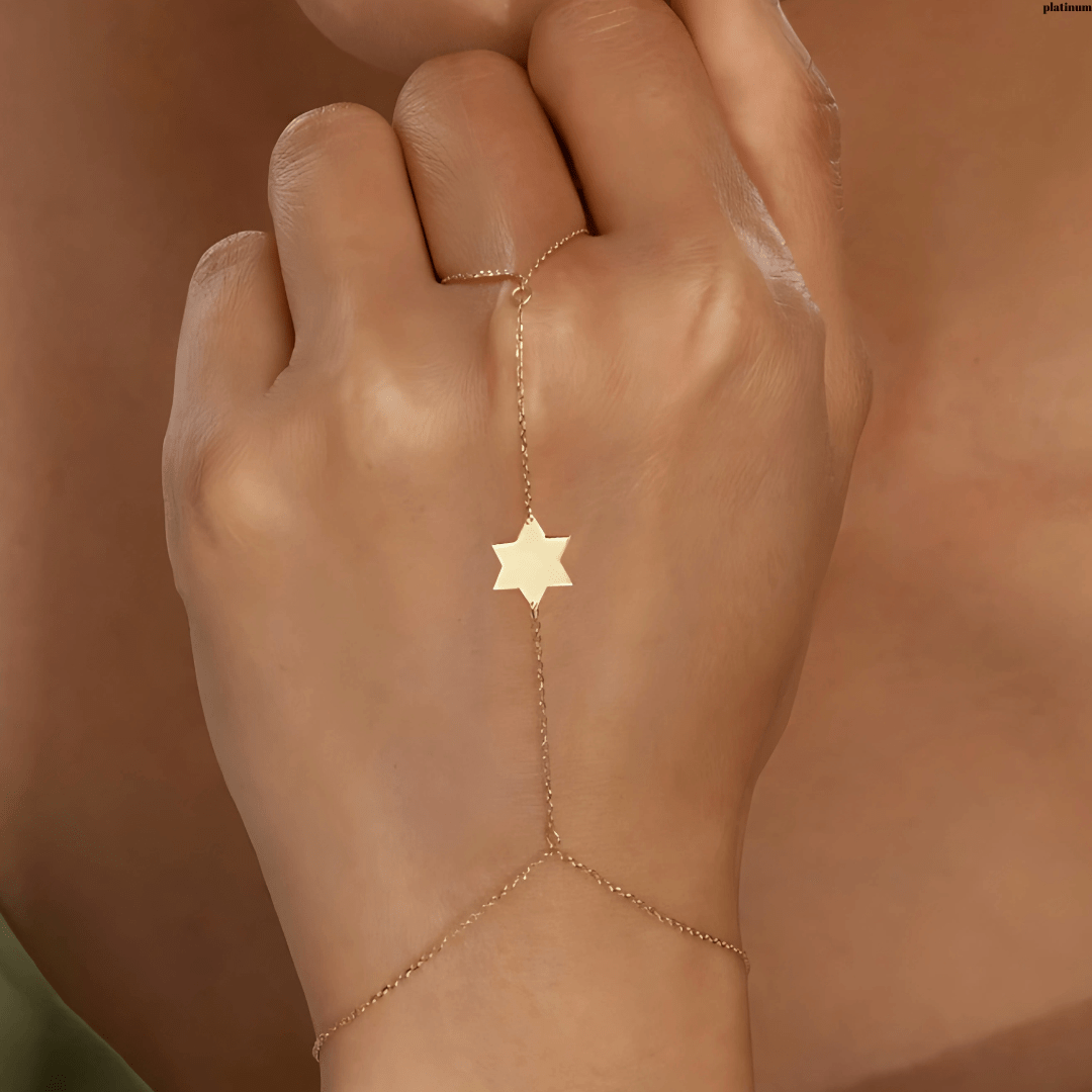 Miriam Merenfeld Jewelry - Star of David Ring Bracelet by Miriam Merenfeld - (Gold - Plated or Sterling Silver) - ModernTribe
