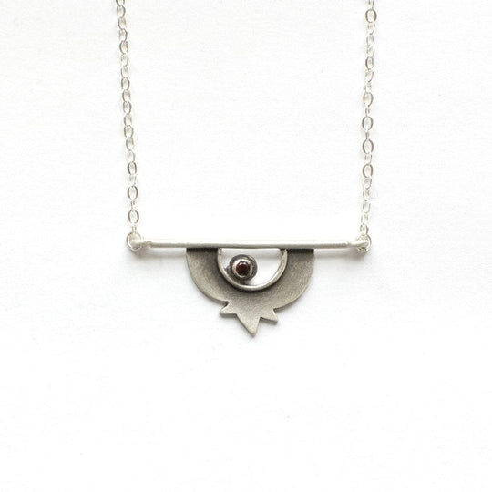 Pomegranate Jewel Sterling Silver Necklace by Emily Rosenfeld