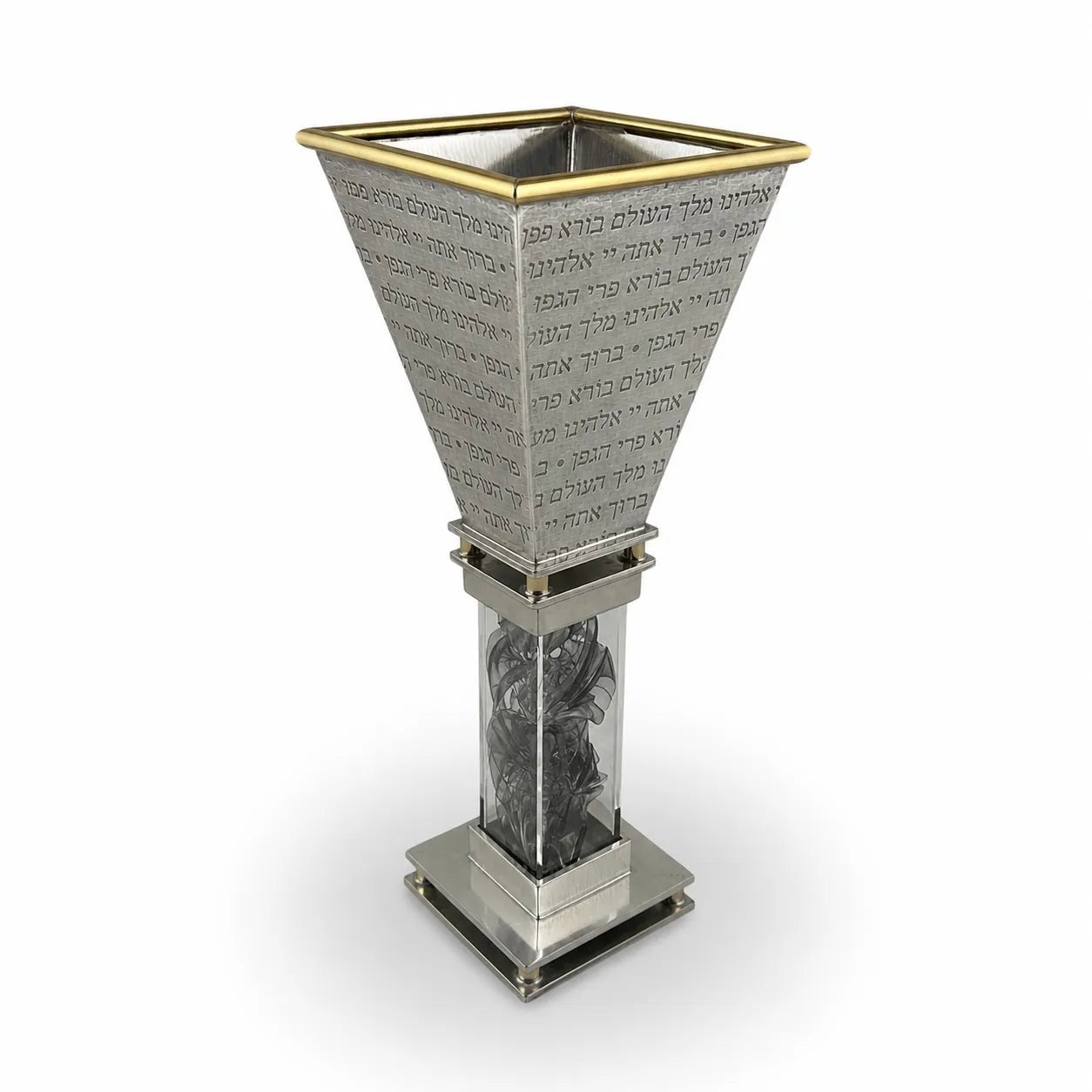 Joy Stember - Wedding Glass Keepsake Square Kiddush Cup by Joy Stember - (Choice of Pattern) - ModernTribe