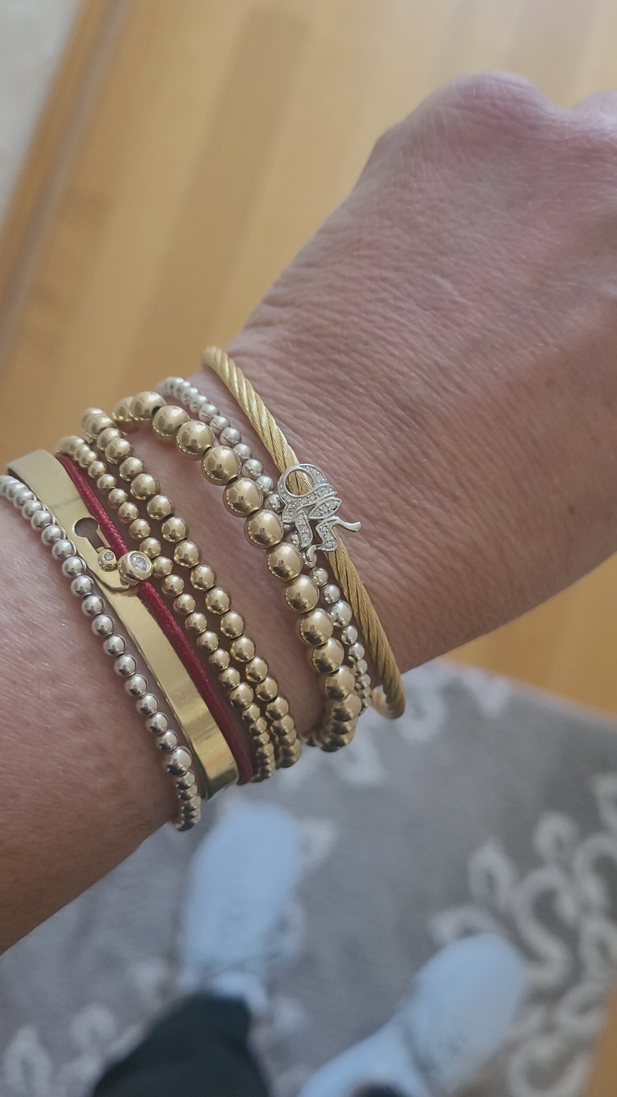 Mazel Diamond Bracelet - Yellow Gold, Rose Gold or Silver
