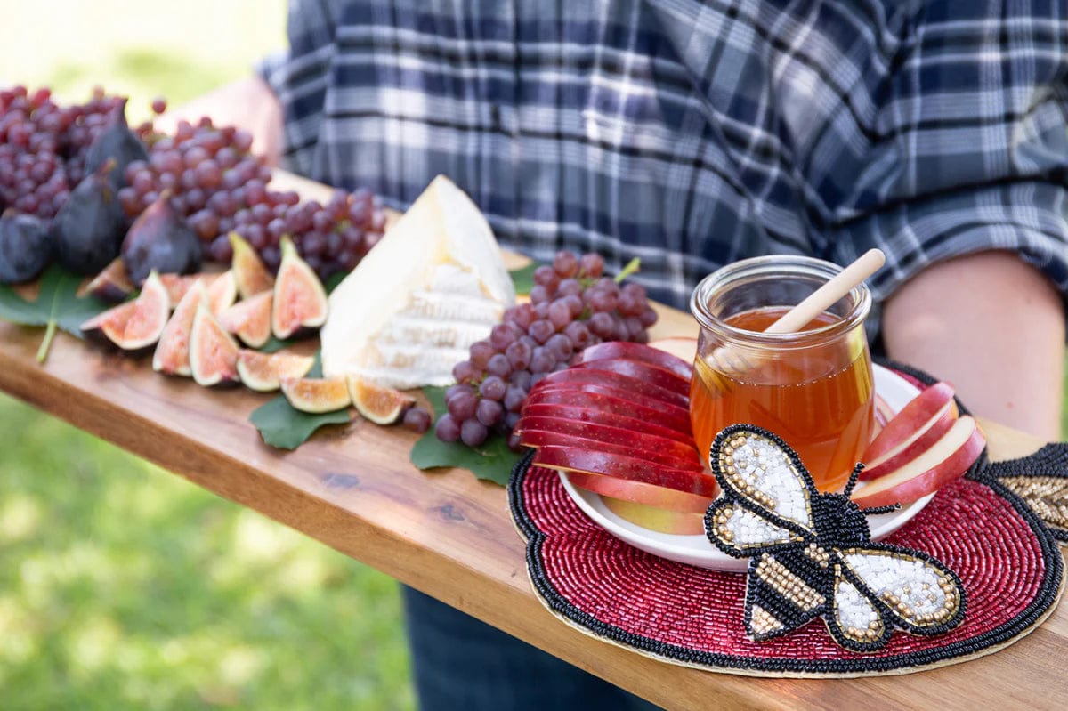 Adara Rituals - Peri Apple Beaded Petite Placemats - Set of Two - ModernTribe