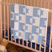 Adara Rituals Blankets Star of David Baby Blanket - Light Blue and White