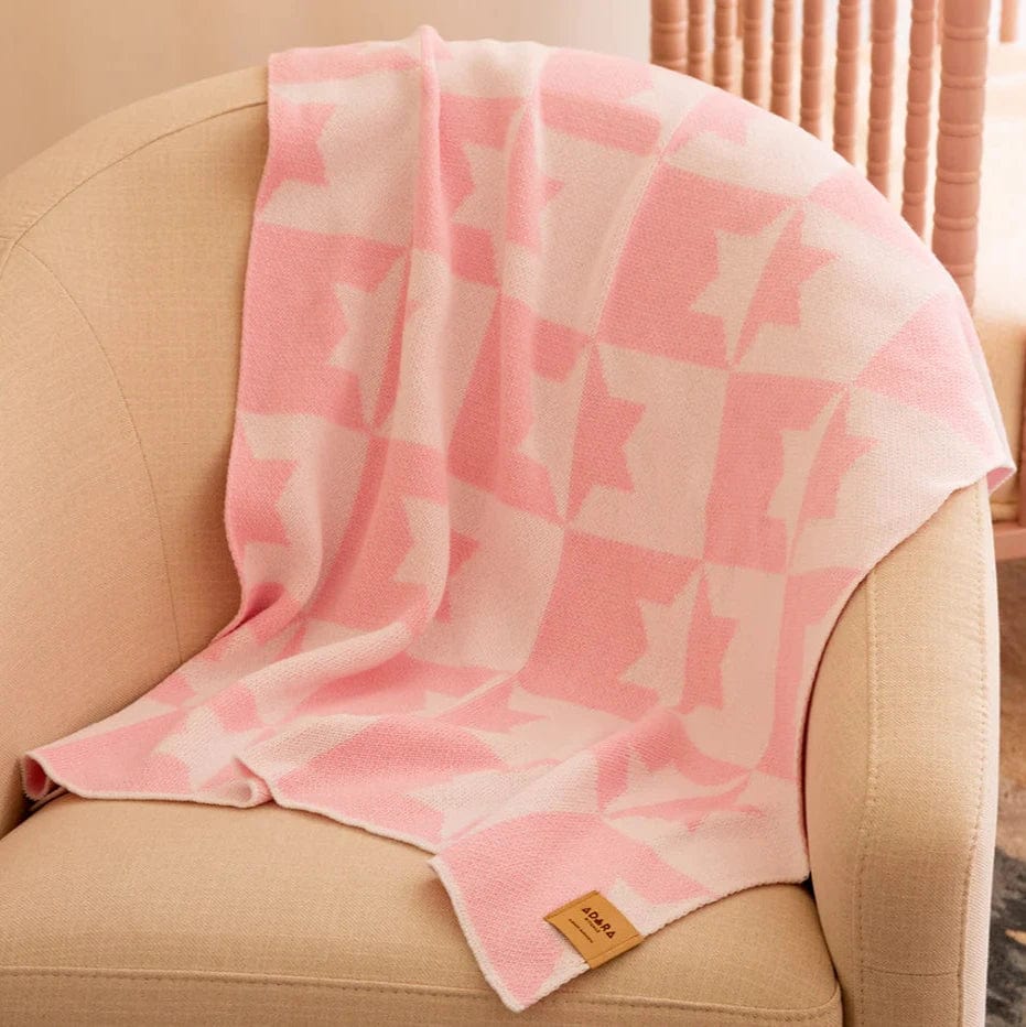 Adara Rituals - Star of David Baby Blanket - Light Pink and White - ModernTribe