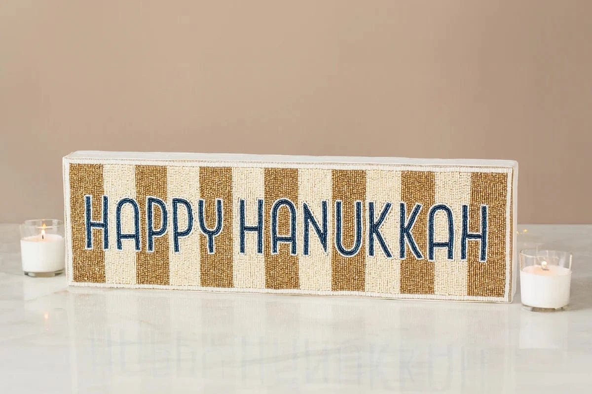 Adara Rituals Decorations Nava Happy Hanukkah Beaded Sign