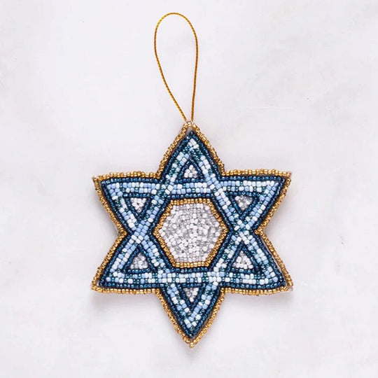 Beaded Star of David Ornament