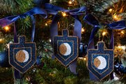 Adara Rituals Ornaments Moon Dreidel Hand-Beaded Ornament Set - Set of 3