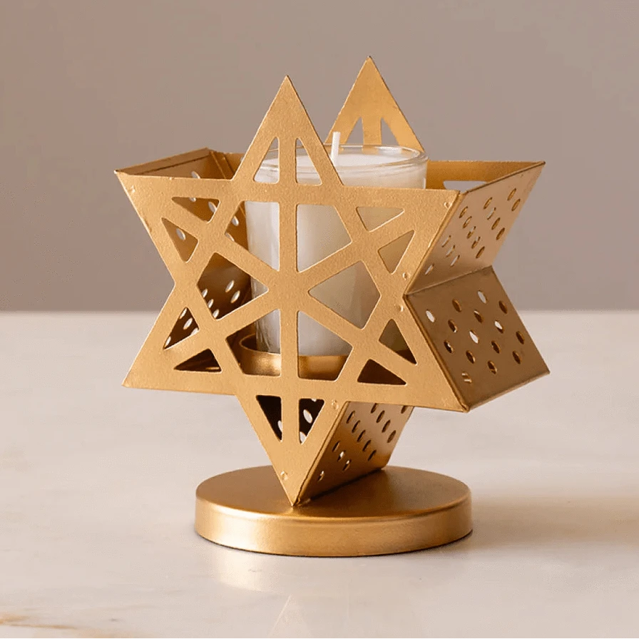 Adara Rituals Candlesticks Yahra Tealight Candle Holder - Star of David