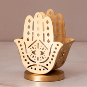Adara Rituals Candlesticks Yahra Tealight Candle Holder - Hamsa