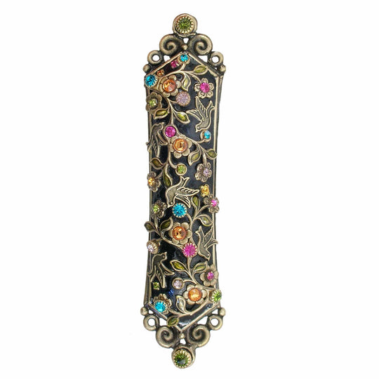 Swarovski Crystals Midnight Garden Mezuzah by Michal Golan