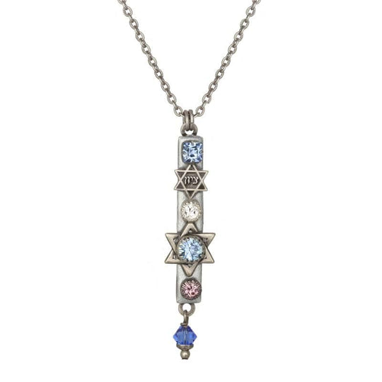 Ice Crystals Mezuzah Necklace by Michal Golan