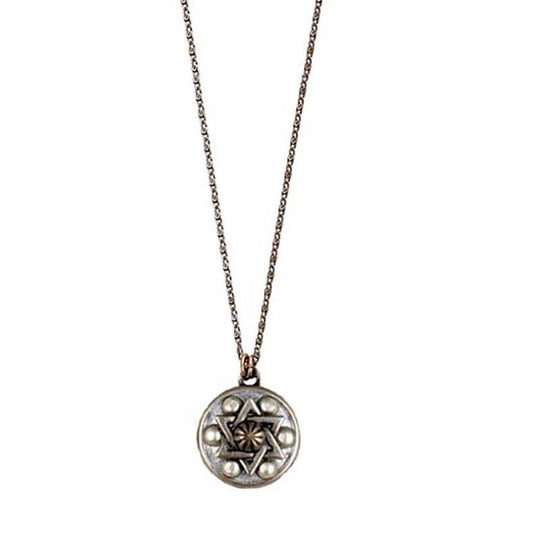 Silver Star of David Circle Necklace by Michal Golan