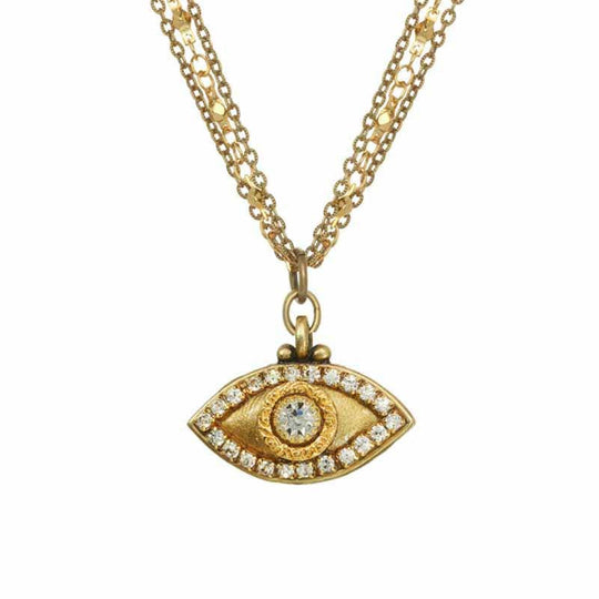 Swarovski Crystals Gold Evil Eye Necklace by Michal Golan