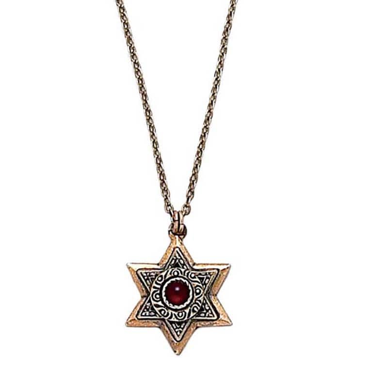 Michal Golan Necklaces Garnet and Gold Star of David Necklaceby Michal Golan