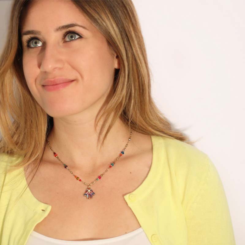 Michal Golan - Multi - Bright Hamsa Necklace by Michal Golan - ModernTribe