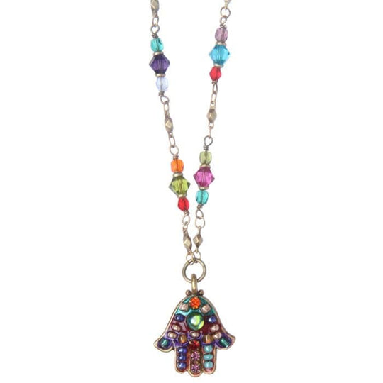 Multi-Bright Hamsa Necklace by Michal Golan
