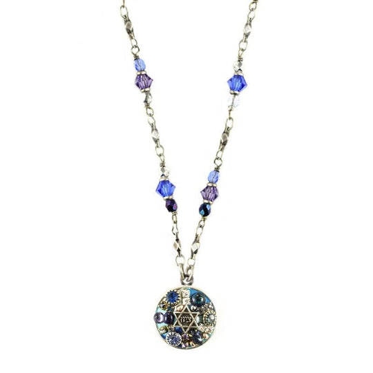 Gold Star of David Beaded Necklace by Michal Golan