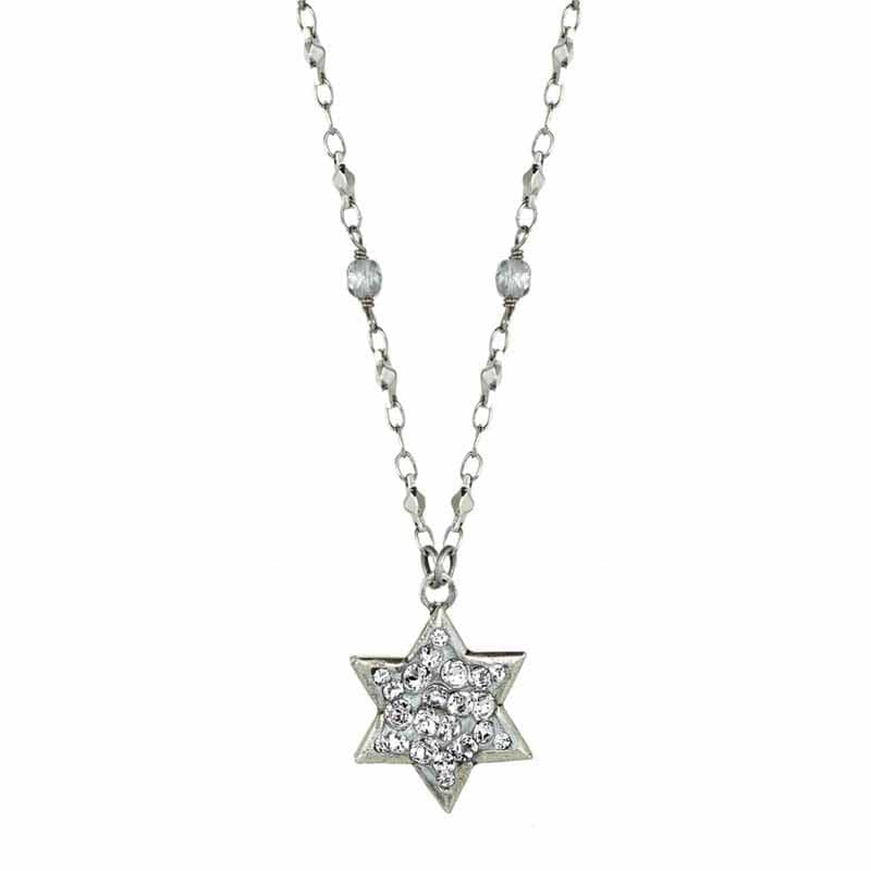 Michal Golan Necklaces Crystal Silver Star of David Necklace by Michal Golan