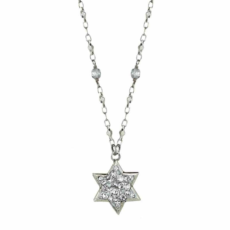 Michal Golan - Crystal Sterling Silver Star of David Necklace by Michal Golan - ModernTribe