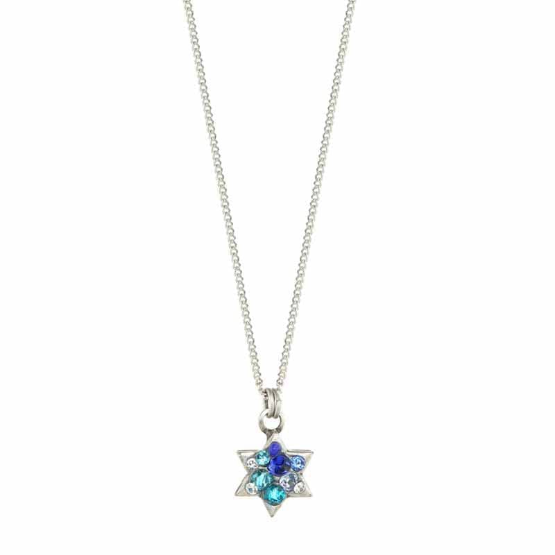 Michal Golan - Small Blue Crystal Star of David Necklace by Michal Golan - ModernTribe