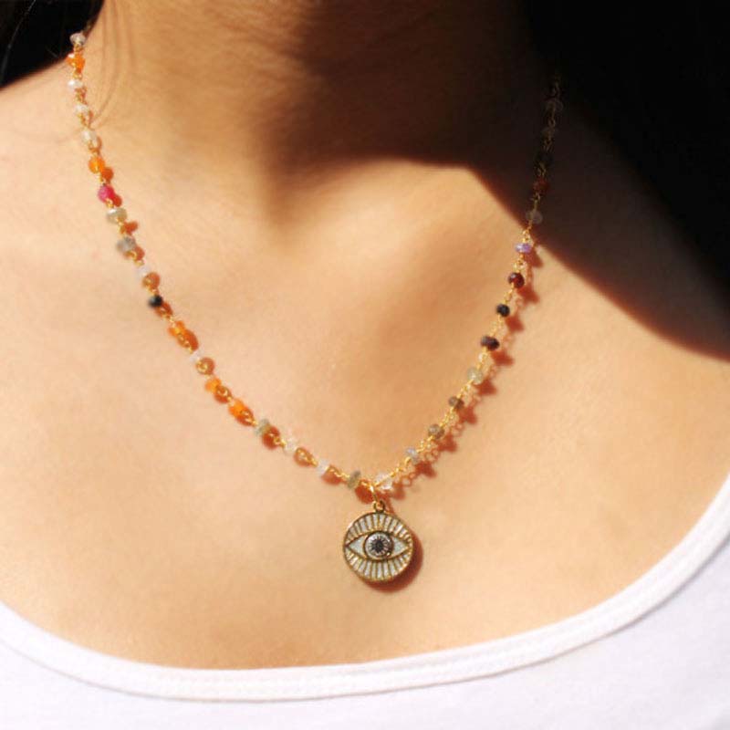 Michal Golan Necklaces Summer Crystal Evil Eye Necklace by Michal Golan