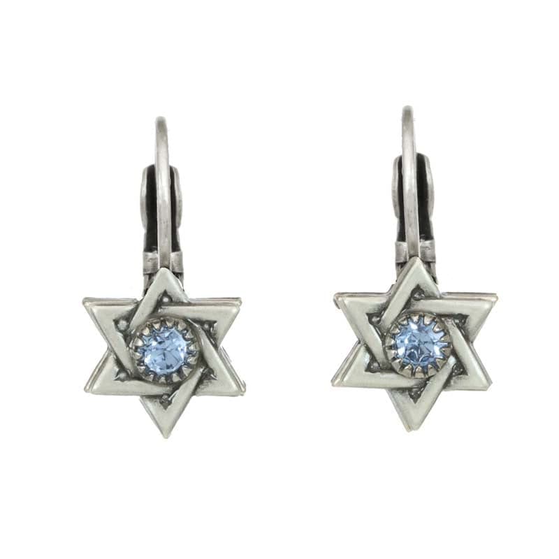 Michal Golan - Tiny Star of David Crystal Earrings by Michal Golan - Sterling Silver - ModernTribe