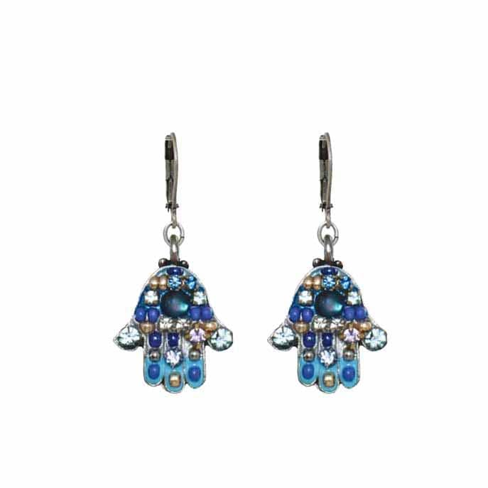 Michal Golan Earrings Blue Multi-Bright Hamsa Earrings by Michal Golan