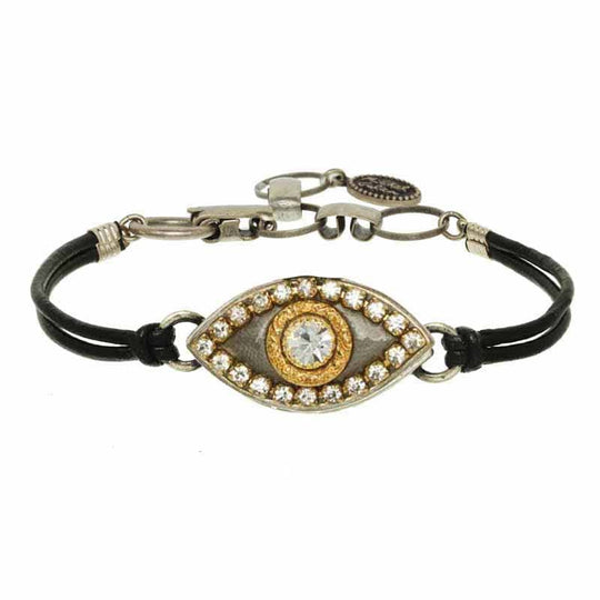 Swarovski Crystals Gold and Silver Evil Eye Bracelet by Michal Golan