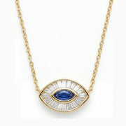 Les Petit Jewels Necklaces Protection Evil Eye Necklace with Sapphire - 14k Gold
