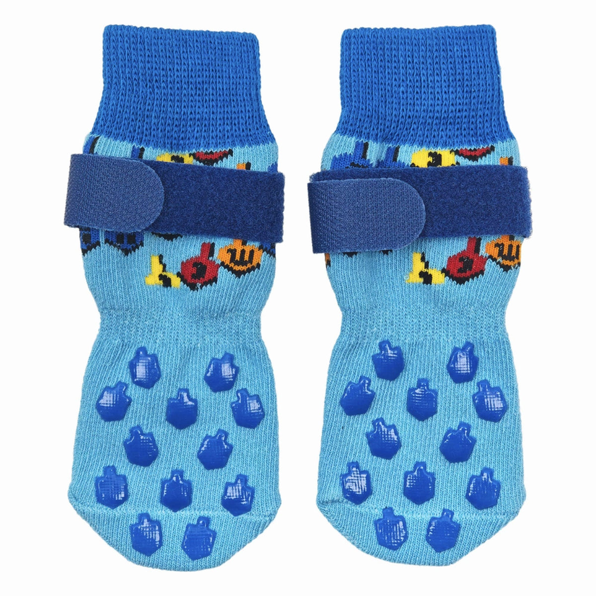Bagels & Sox Pet Toys Hanukkah Dreidel Puppy Socks - Set of 4