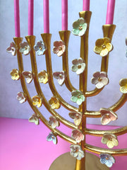 Amy Kritzer Becker Menorahs Rainbow Floral Lily Menorah
