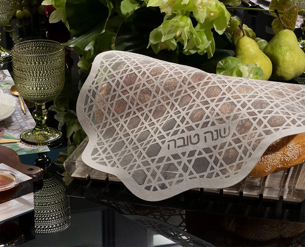 Apeloig Collection - Shana Tova Star of David Lace Challah Cover - ModernTribe