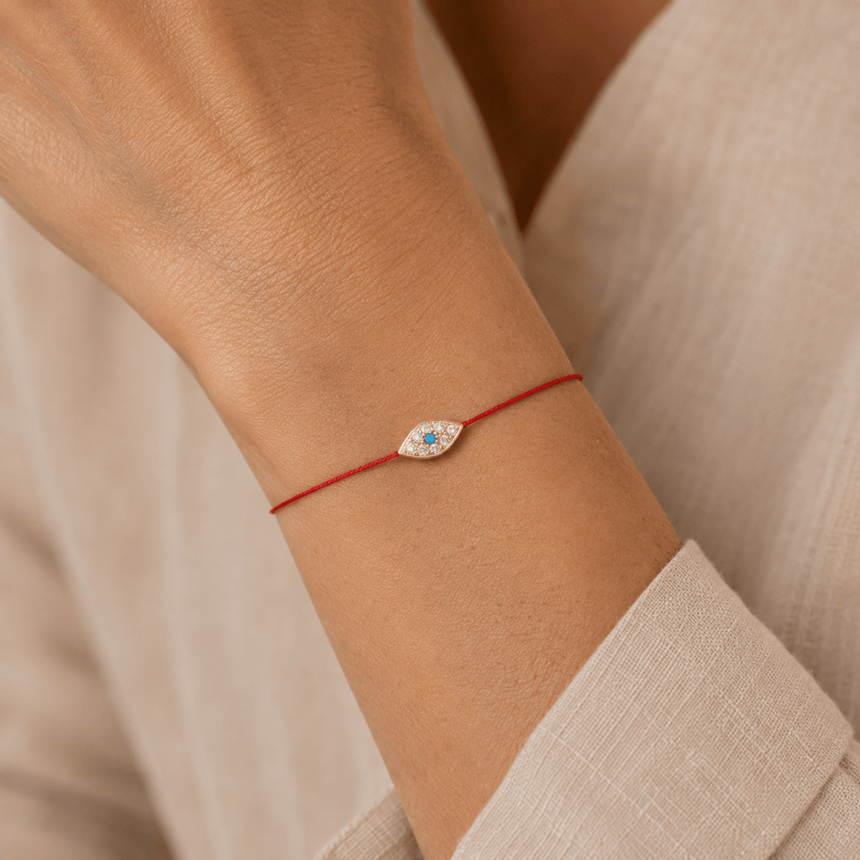 Alef Bet Bracelets Red String Evil Eye Bracelet