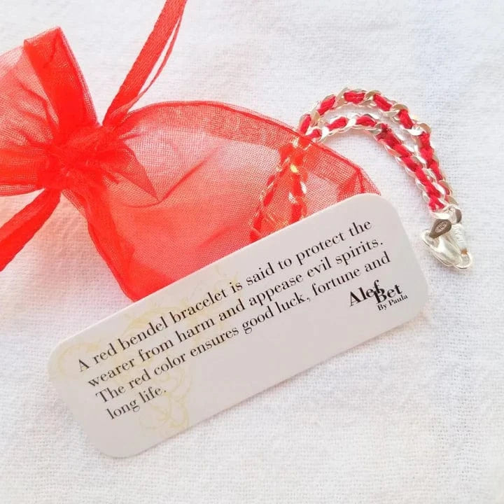 Alef Bet Bracelets Solid Star of David Red String Bendel Bracelet
